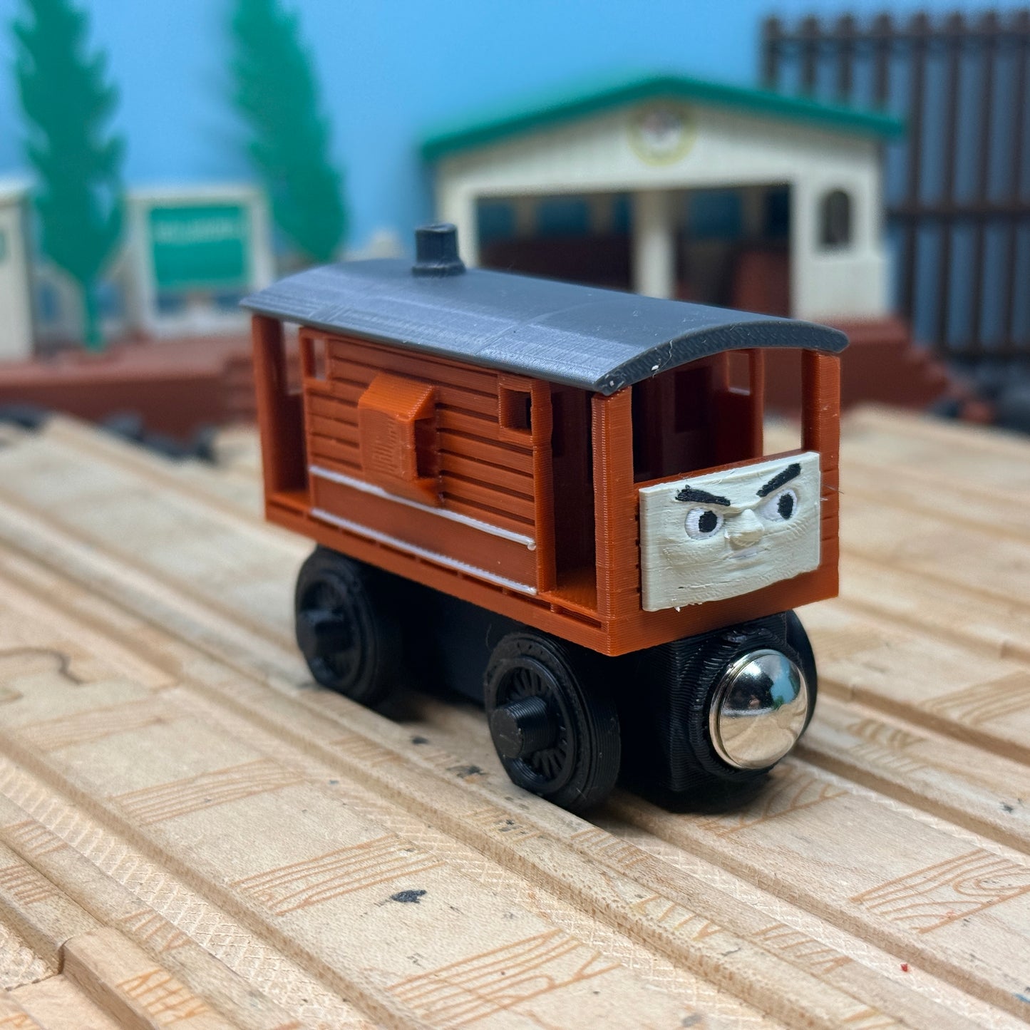 Brake Van Trains with 3D Faces