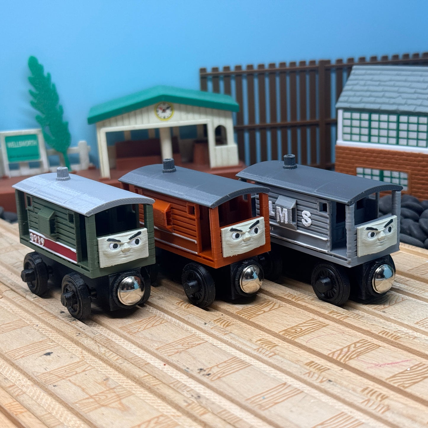 Brake Van Trains with 3D Faces