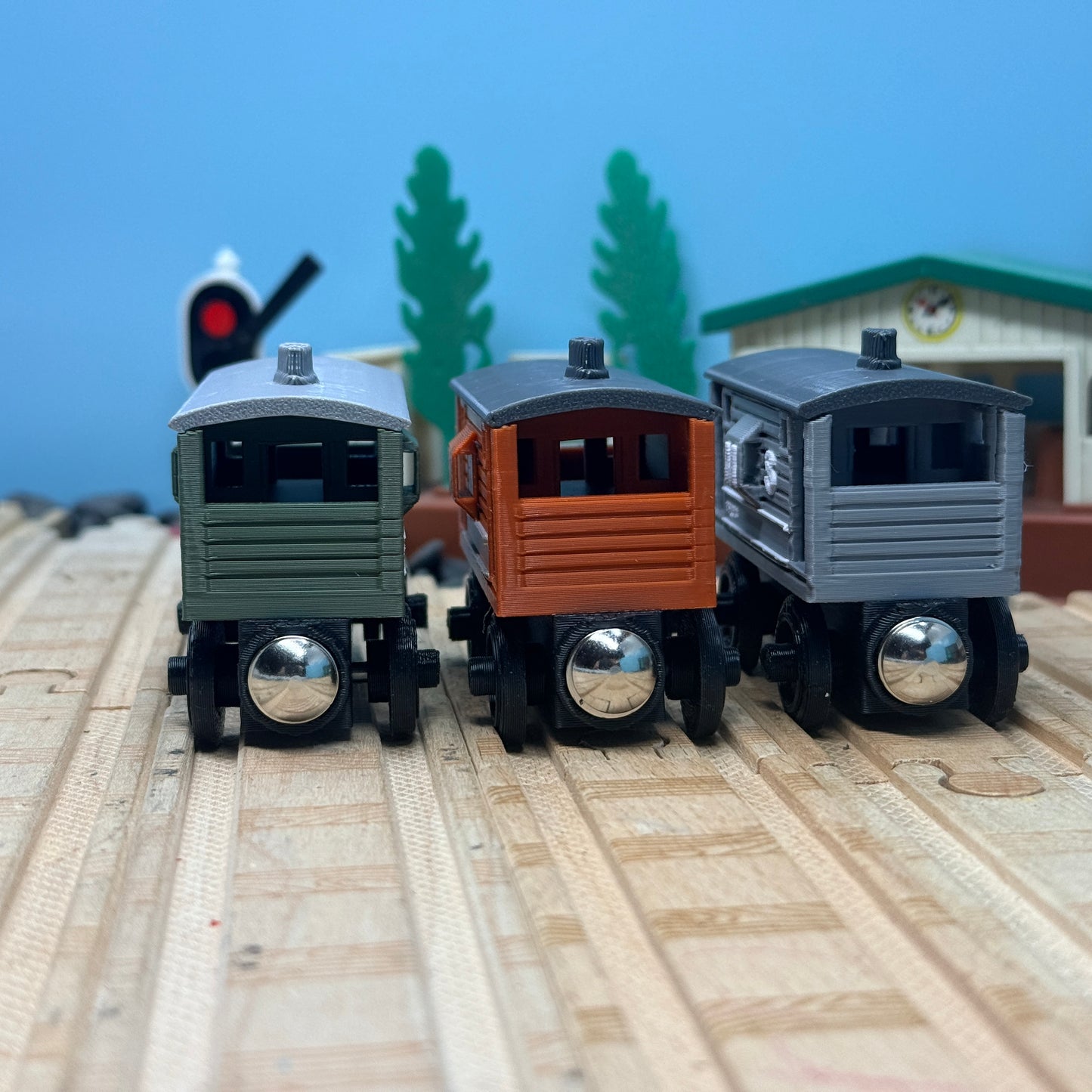Brake Van Trains with 3D Faces