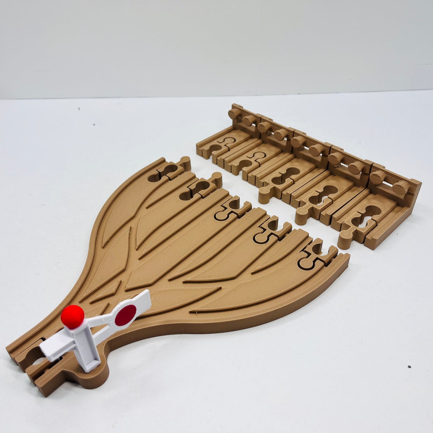 5 Way Split Train Track Switch & Buffer Set