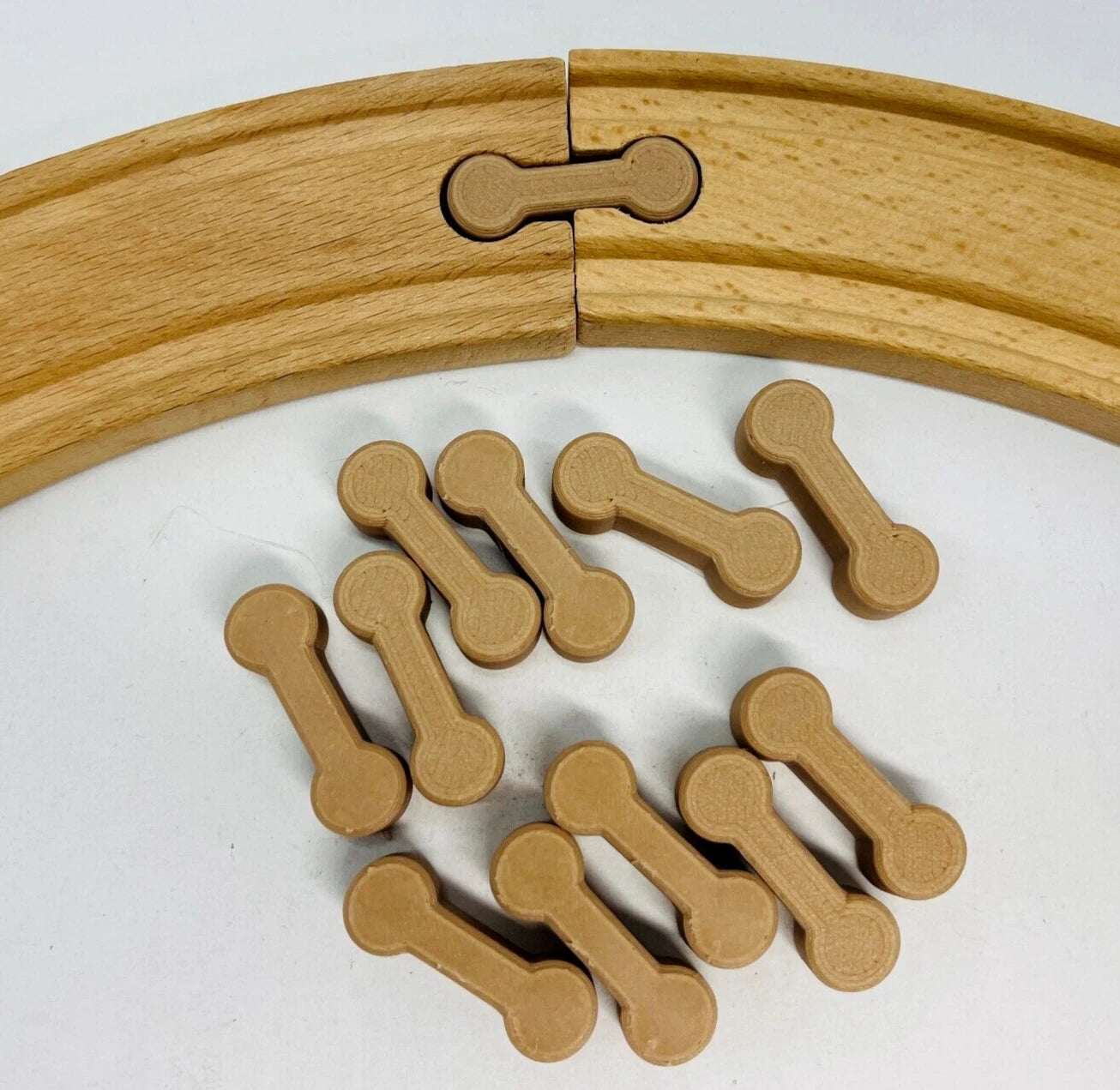 Wooden Train Track Dog Bone Connectors (12)