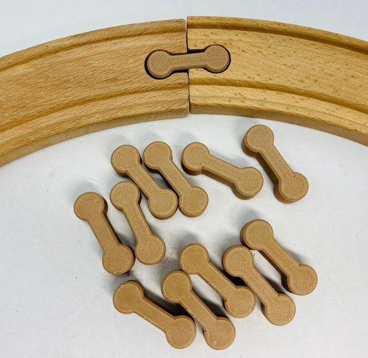 Wooden Train Track Dog Bone Connectors (12)